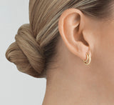 Halo 18K Gold Hoops w. Diamonds 0.32 ct