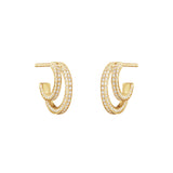 Halo 18K Gold Hoops w. Diamonds 0.56 ct