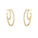 Halo 18K Gold Hoops w. Diamonds 0.64 ct