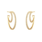 Halo 18K Gold Hoops w. Diamonds 1.22 ct