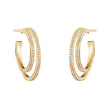 Halo 18K Gold Hoops w. Diamonds 1.24 ct