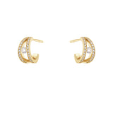 Halo 18K Gold Earrings w. Diamonds 0.44 ct