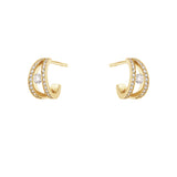 Halo 18K Gold Earrings w. Diamonds 0.44 ct
