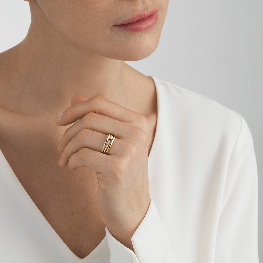 Halo Solitaire 18K Guld Ring m. Diamanter 0.20 ct