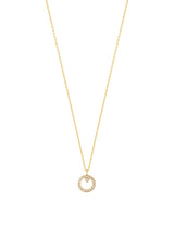 Halo 18K Gold Necklace w. Diamonds 0.06 ct