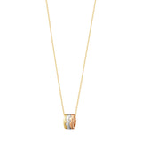 Fusion 18K Gold, Whitegold & Rosegold Necklace w. Diamonds 0.05 ct