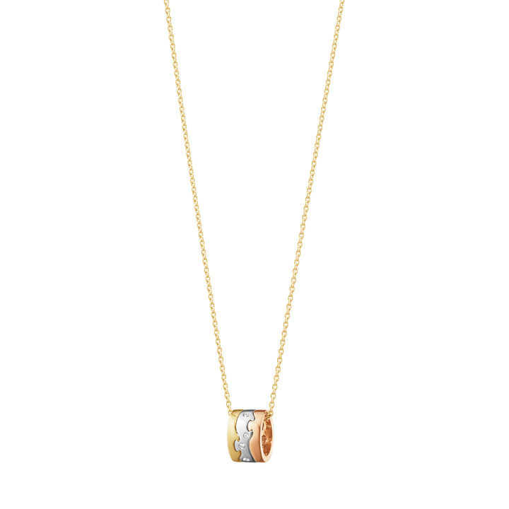 Fusion 18K Guld, Hvidguld & Rosaguld Halskæde m. Diamanter 0.05 ct
