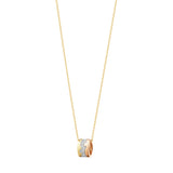 Fusion 18k Gold, Weißgold & Roségold Halskette w. Diamanten 0,19 ct