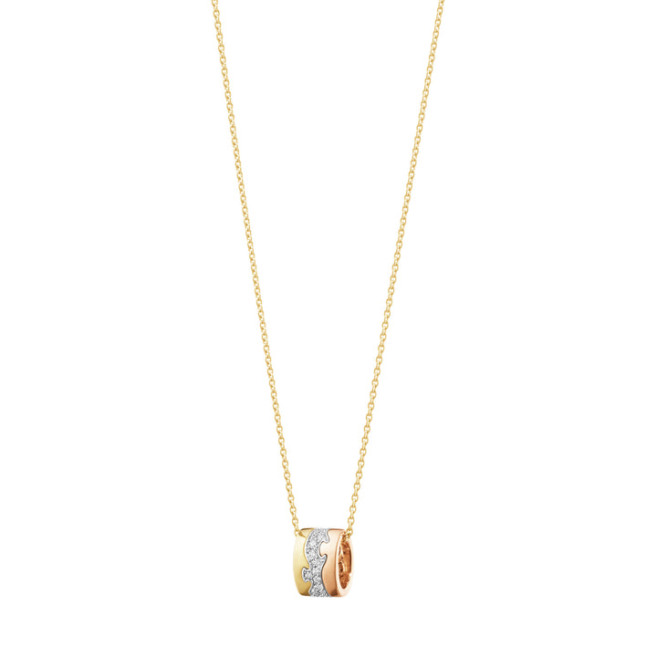 Fusion 18K Guld, Hvidguld & Rosaguld Halskæde m. Diamanter 0.19 ct