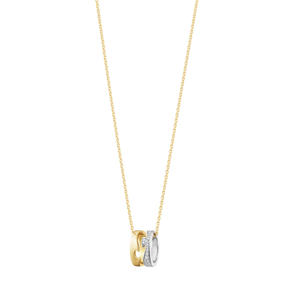 Fusion Open 18K Gold & White Gold Halskette w. Diamanten 0,22 ct