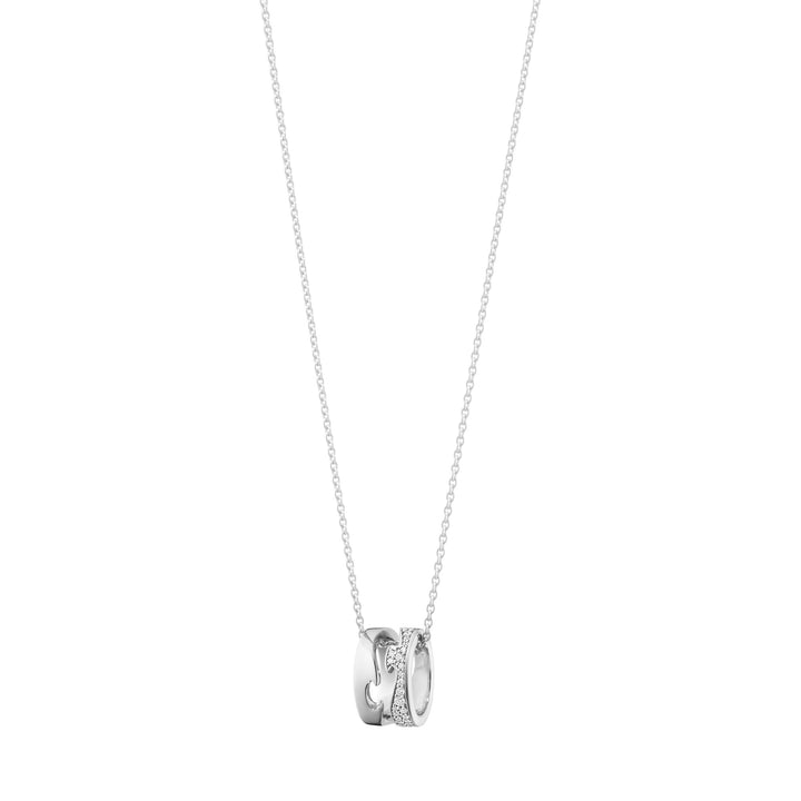 Fusion Open 18K White Gold Necklace w. Diamonds 0.22 ct