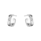 Fusion 18K White Gold Hoops w. Diamonds 0.18 ct