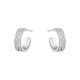 Fusion 18K White Gold Hoops w. Diamonds 0.33 ct