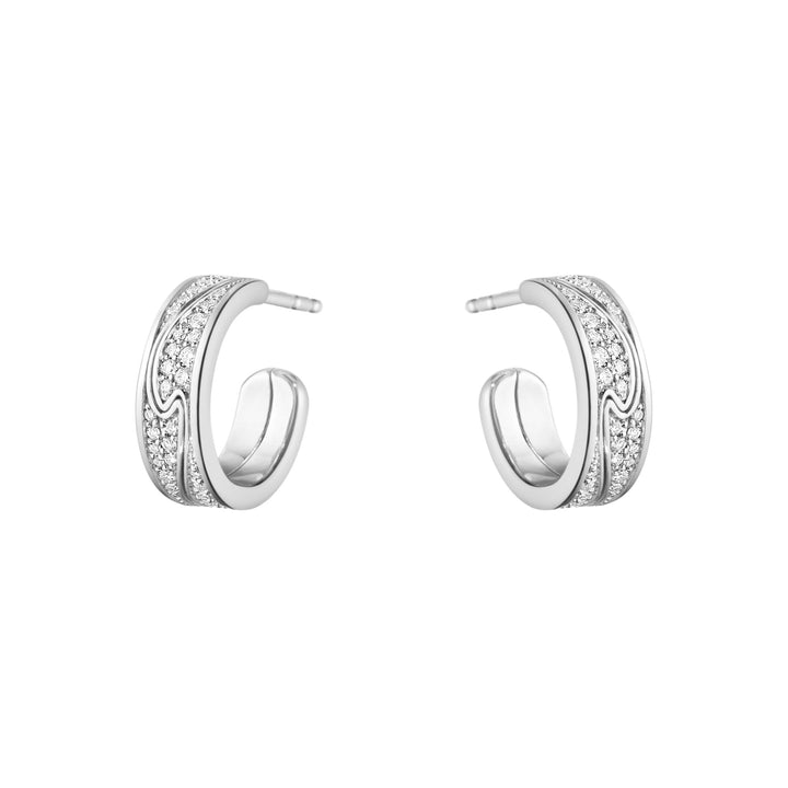 Fusion 18K White Gold Hoops w. Diamonds 0.33 ct