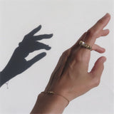 Chunky Nugget Ring Gold, White Diamonds