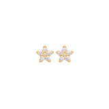 Large Shooting Stars 18K Gold Studs w. Diamonds