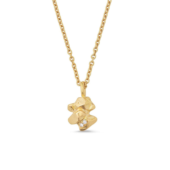 Chunky Nugget Diamond Pendant Gold