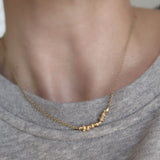Nuggets On A String Necklace Gold, White Diamonds