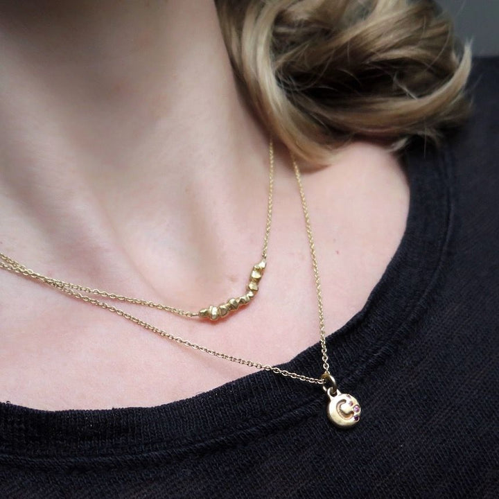 Nuggets On A String Necklace Gold