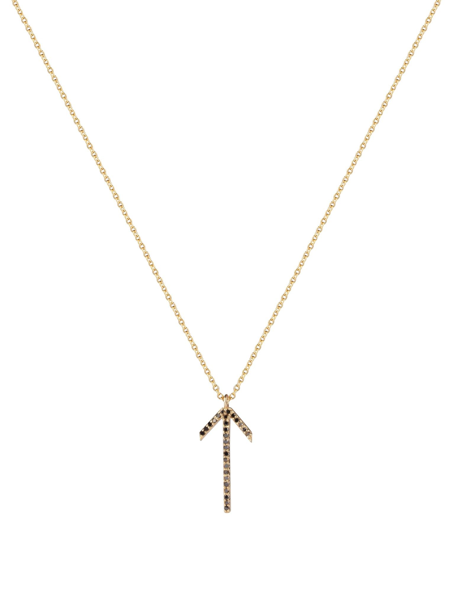 Arrow Gold Plated Necklace w. Spinel