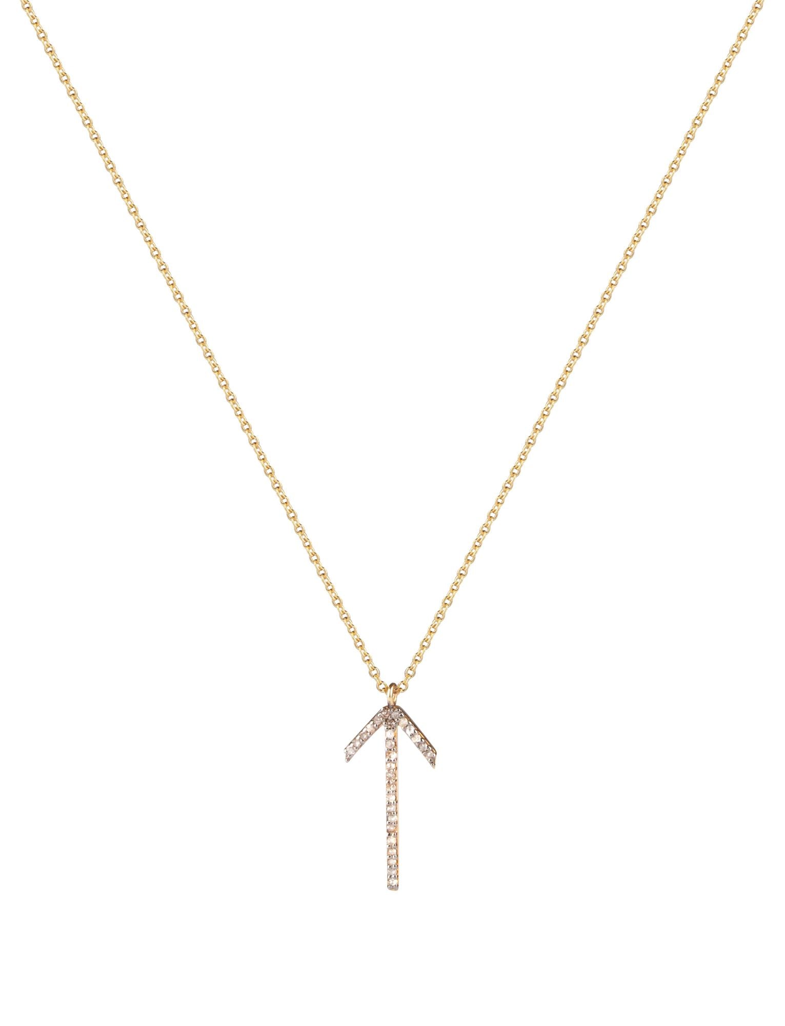 Arrow Gold Plated Necklace w. Diamond
