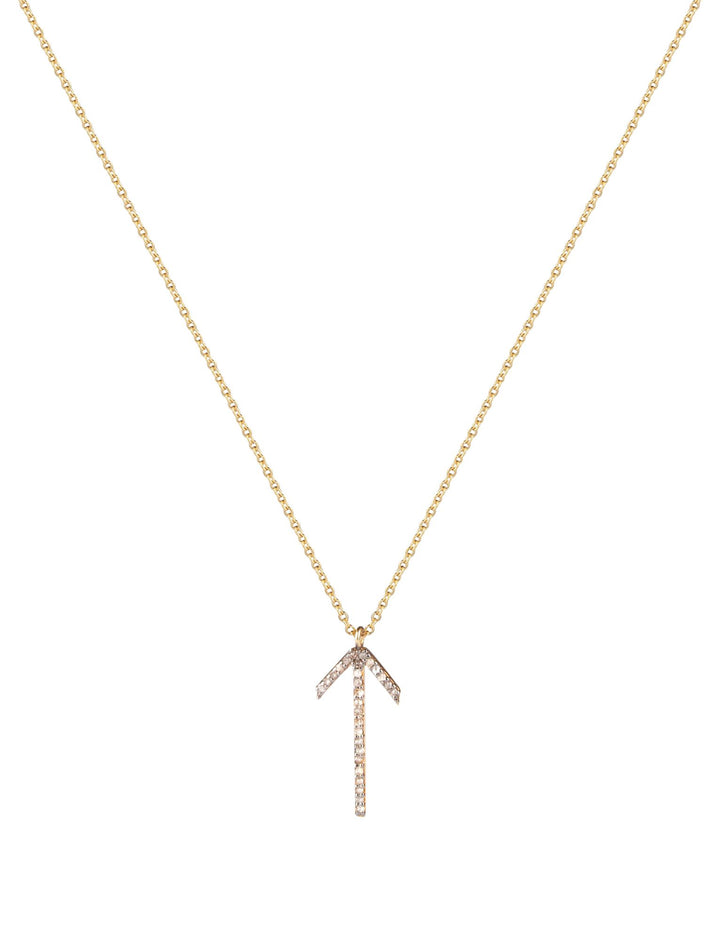 Arrow Gold Plated Necklace w. Diamond