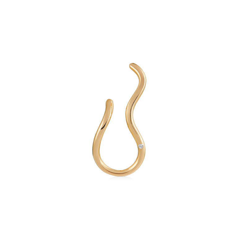 Fryd Wave 18K Guld Ørestik m. Diamant