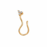 Fryd Wave 18K Gold Stud w. Diamonds