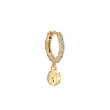 Luna 18K Gold Plated Huggie w. Black Zirconia