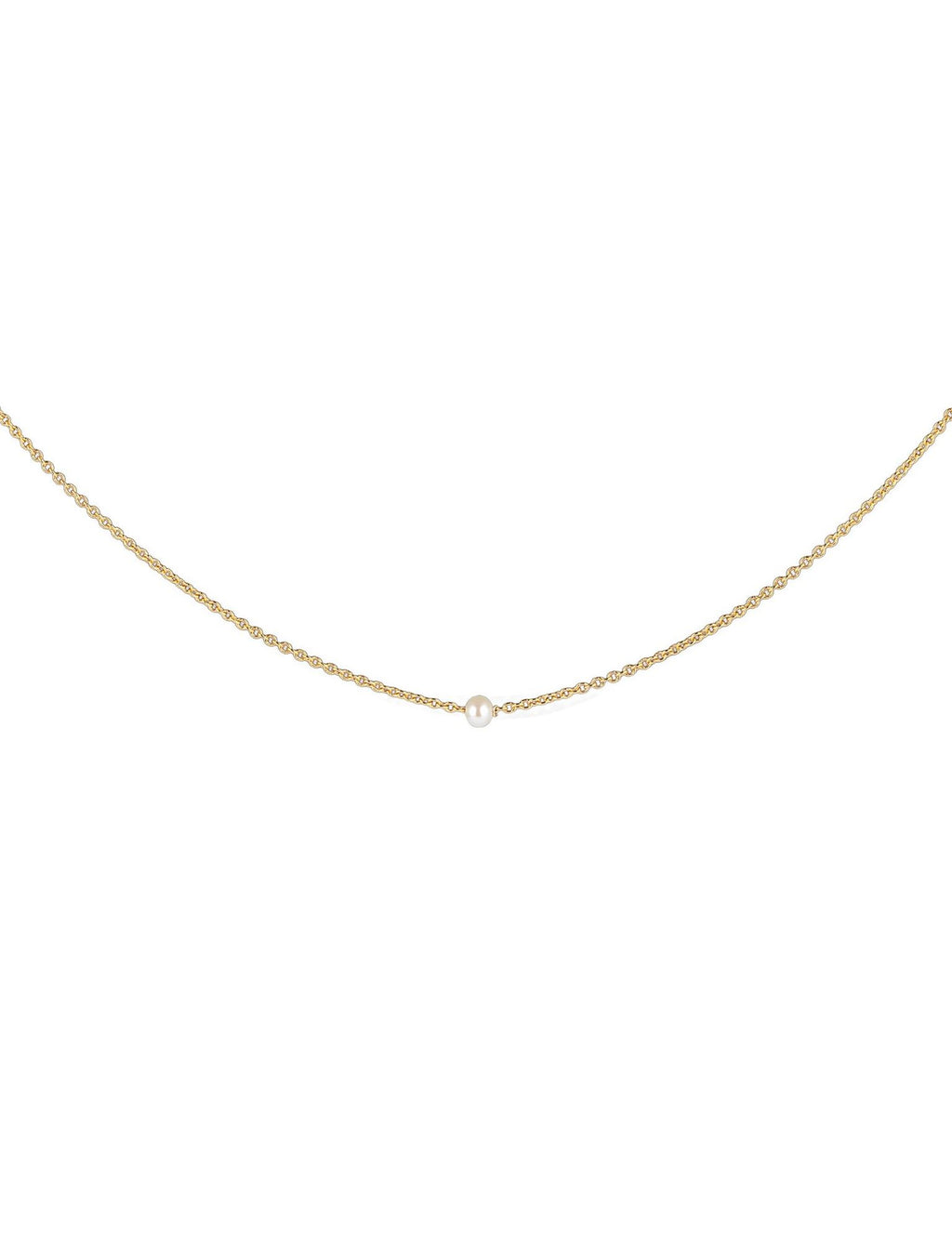 Classic Pearl Gold Plated Necklace w. Pearl