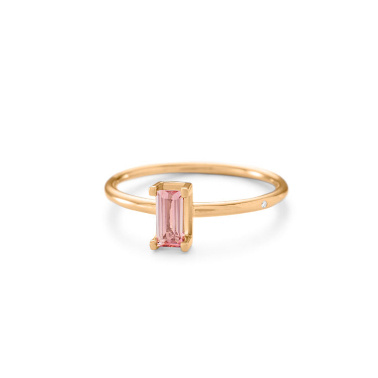 Nord Turned 18K Gold Ring w. Tourmaline