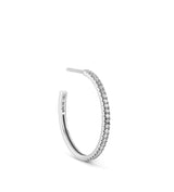 Rock Classic Medium 18K Whitegold Hoop w. White Diamonds