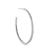 Rock Classic Large 18K Whitegold Hoop w. White Diamonds