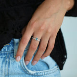 Nord London Turned 18K Gold Ring w. Blue Topaz