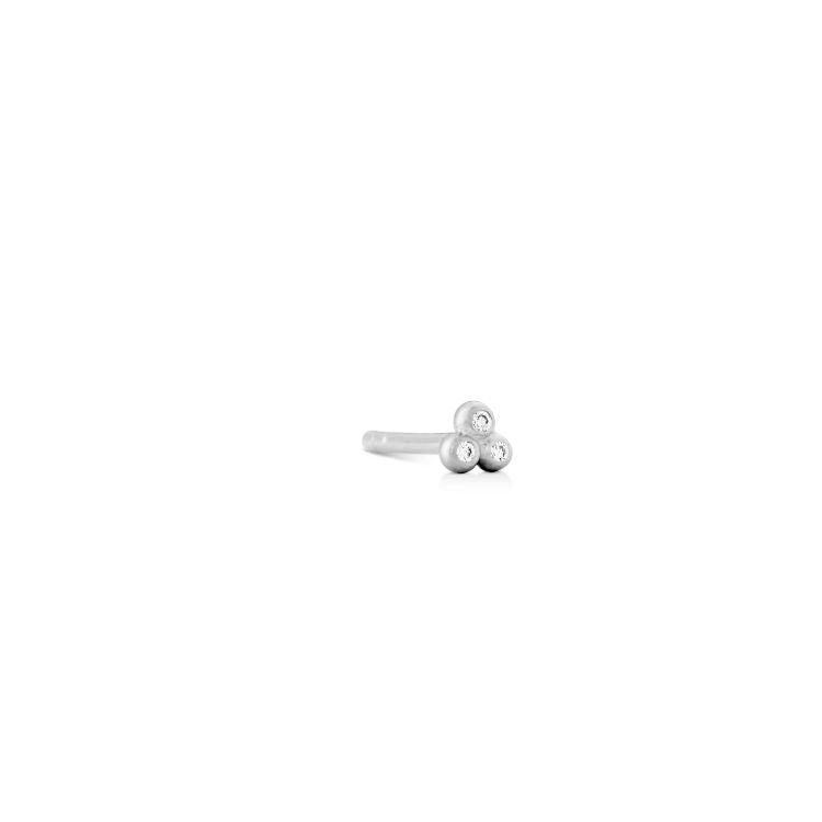 Orbit Dot 18K Hvidguld Ørestik m. Diamanter