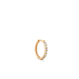 Rock Classic Small 18K Gold Hoop w. White Diamonds