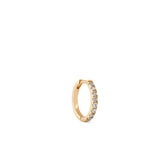 Rock Classic Small 18K Gold Hoop w. Grey Diamonds