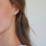 Nord London 18K Gold Stud w. Blue Topaz & Diamond