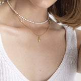 Macarelleta 18K Gold Plated Necklace w. Pearls