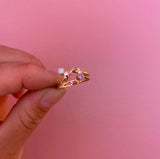 Rebecca 14K Gold Ring w. 2 stones