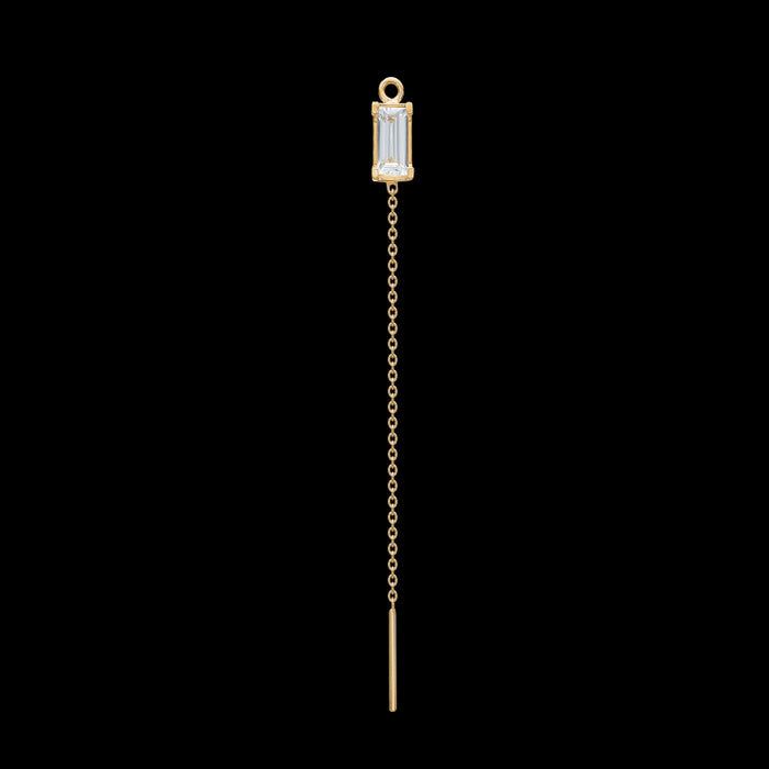 Nord White 18K Long Gold Pendant w. Topaz & Diamond