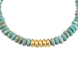 Collar Pebbles 18K Gold Plated Necklace w. Amazonite