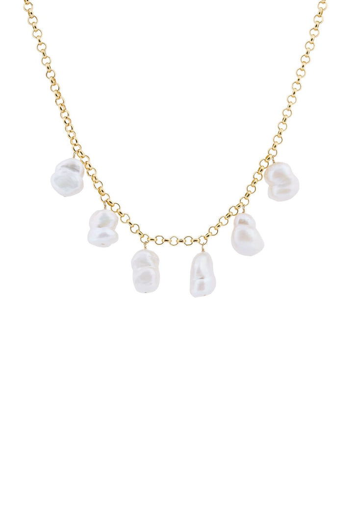 Popcorn Gold Plated Necklace w. Pearl