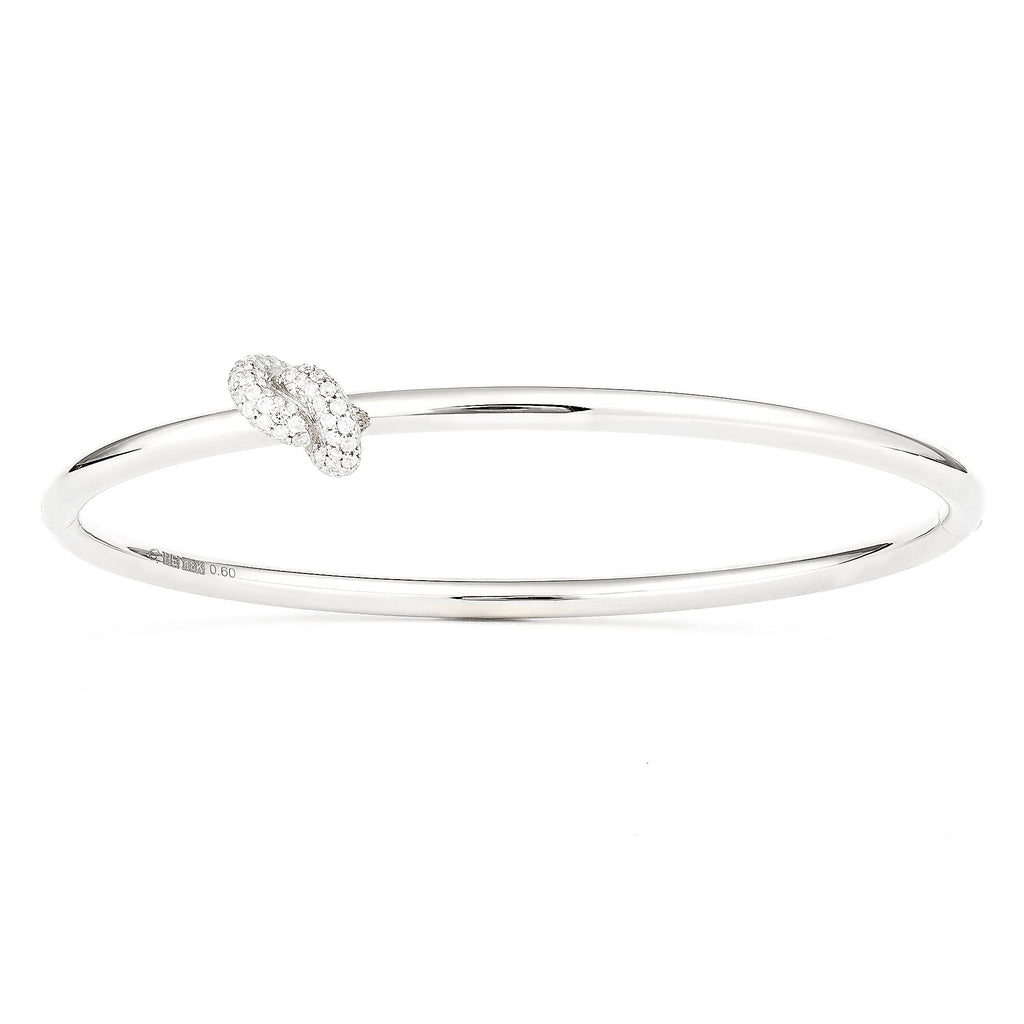 Legacy Knot 18K Whitegold Bangle w. Diamonds
