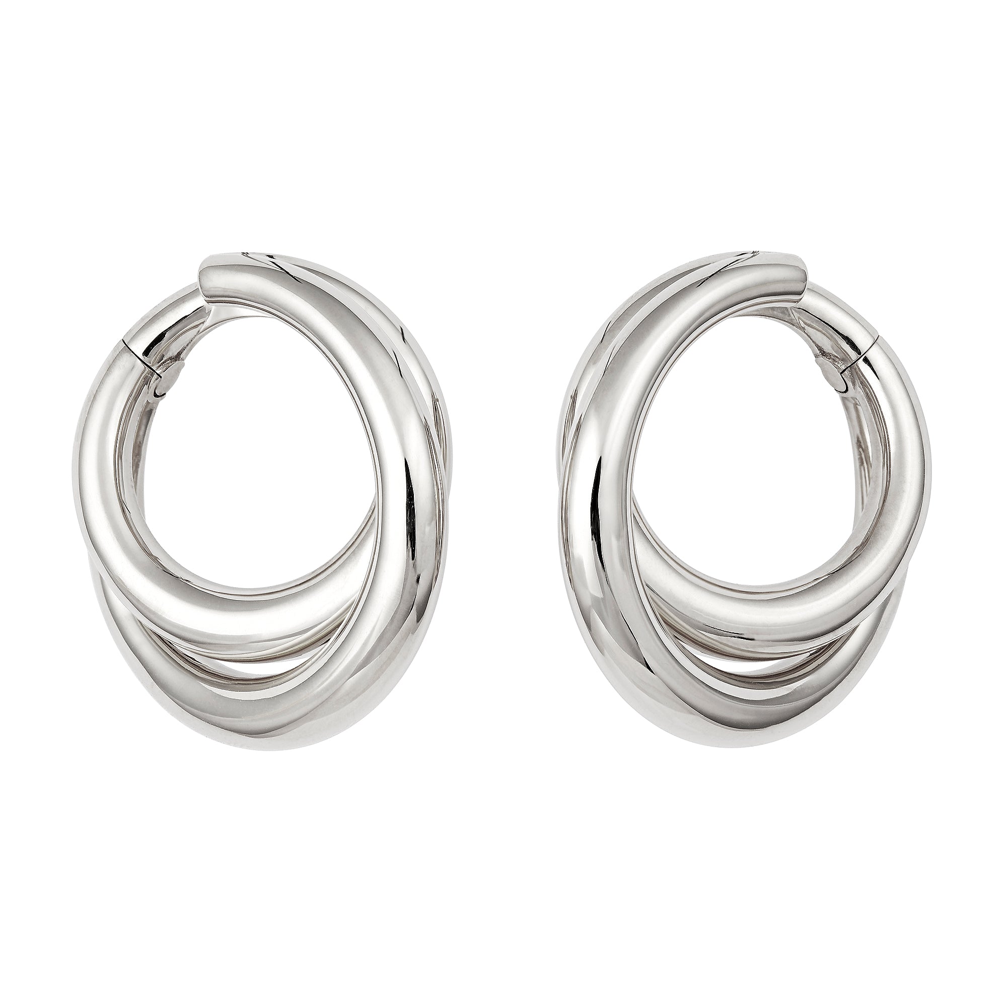 Infinity Loop Big Plain 18K Whitegold Hoops