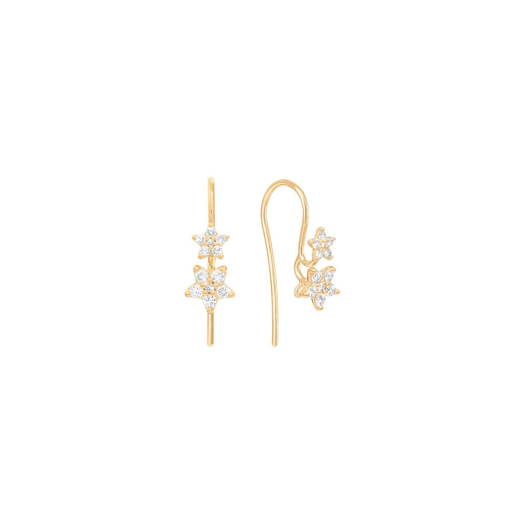 Shooting Stars krog 18K Guld Øreringe m. Diamanter