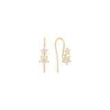 Shooting Stars krog 18K Guld Øreringe m. Diamanter