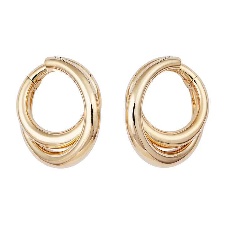 Infinity Loop Big Plain 18K Gold Hoops