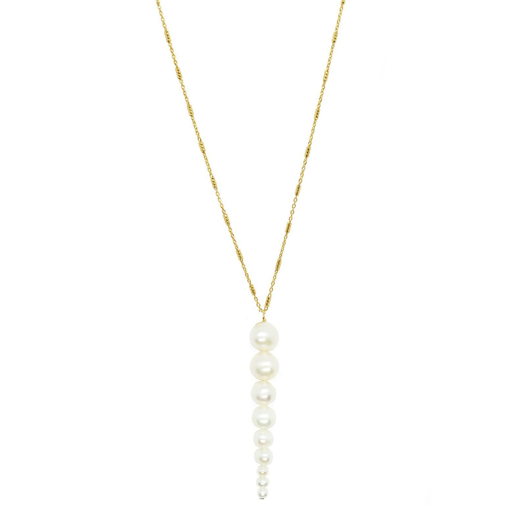 Pointy Perle Forgyldt Halskæde m. Perle