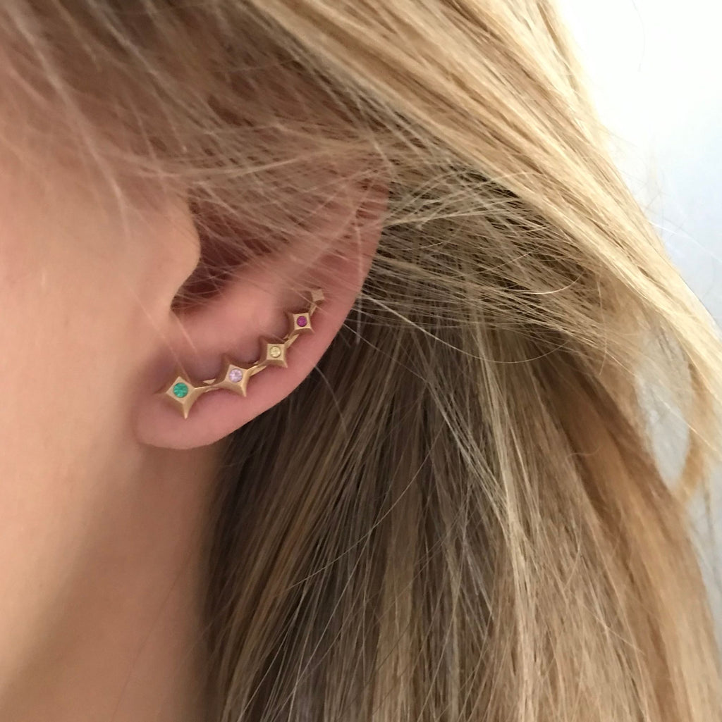 Miss Etoile One Earring Gold Sapphire